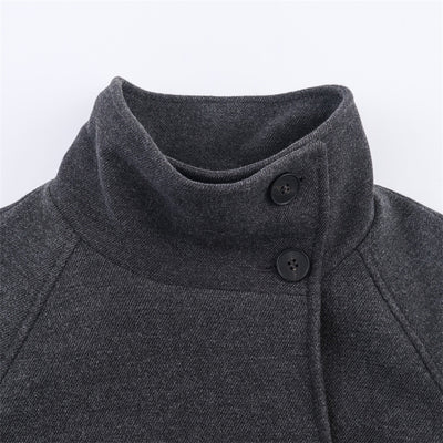 Manteau Ceinturé Col Montant Femme - Laine Premium