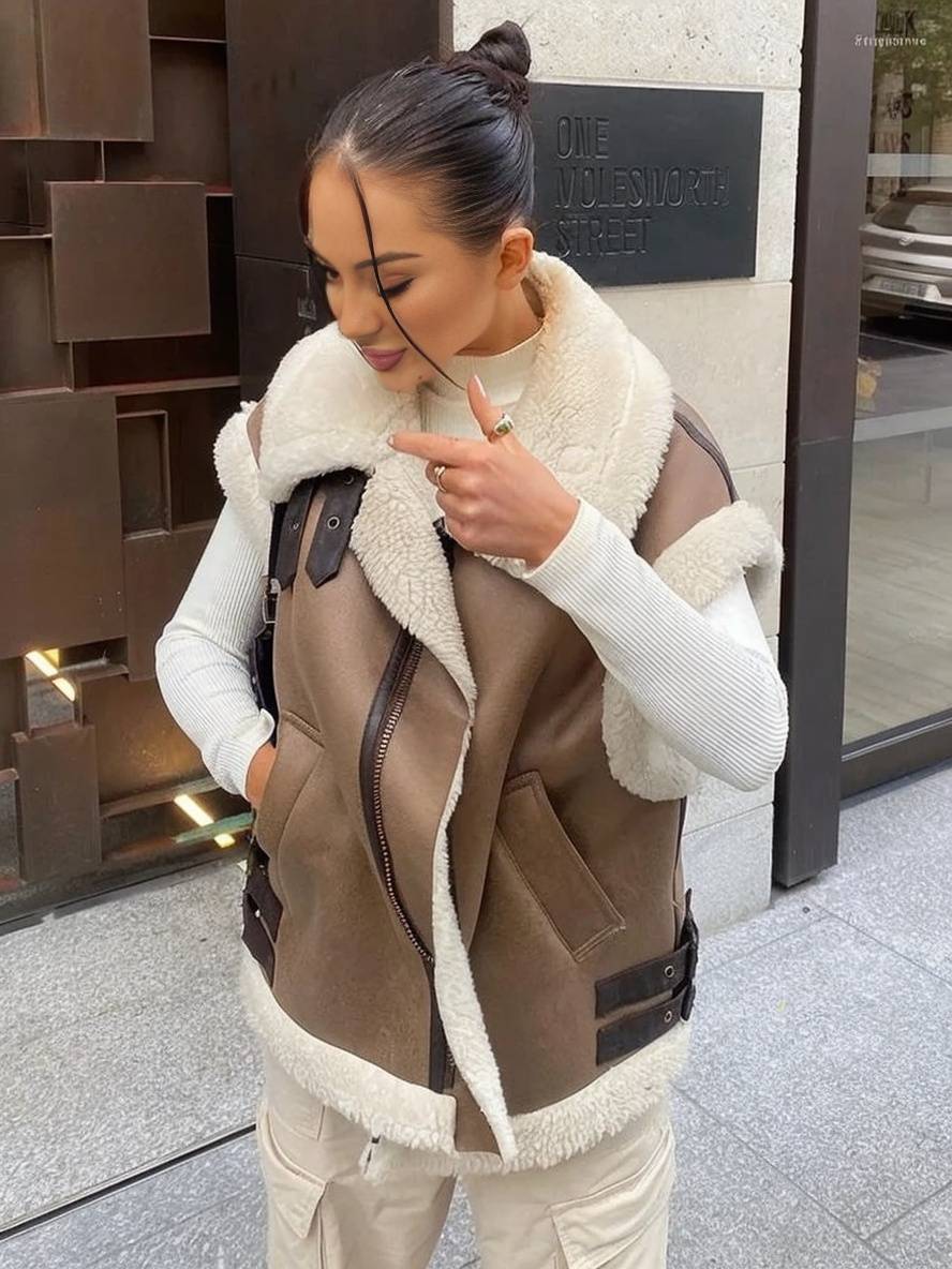 HARPER | Gilet manteau aviateur sans manches doublé polaire