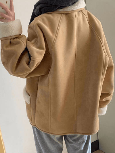 ROSIE | Veste aviateur femme suédine, poches & col revers