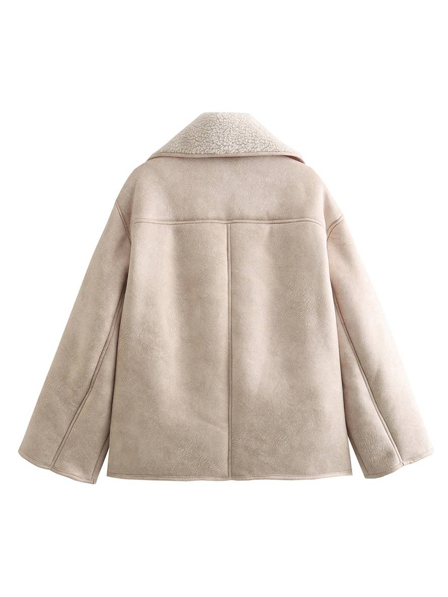Manteau femme en suédine oversized