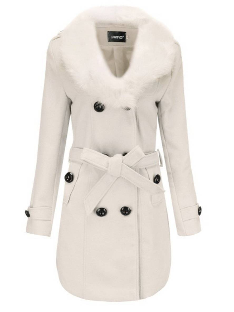 ELISE | Manteau mi-long femme double boutonnage ceinture
