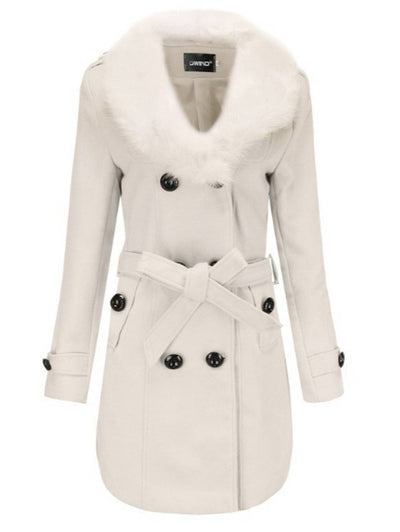 ELISE | Manteau mi-long femme double boutonnage ceinture