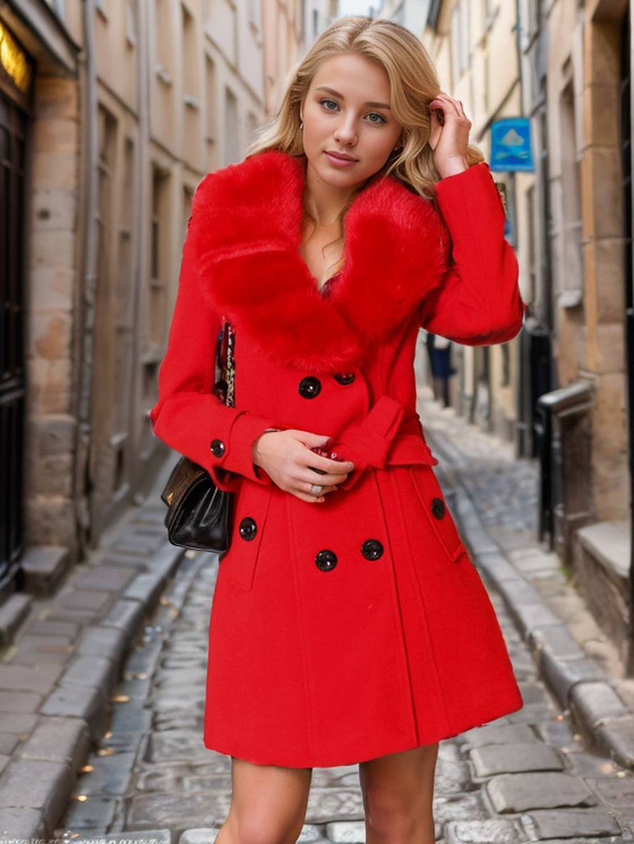 ELISE | Manteau mi-long femme double boutonnage ceinture