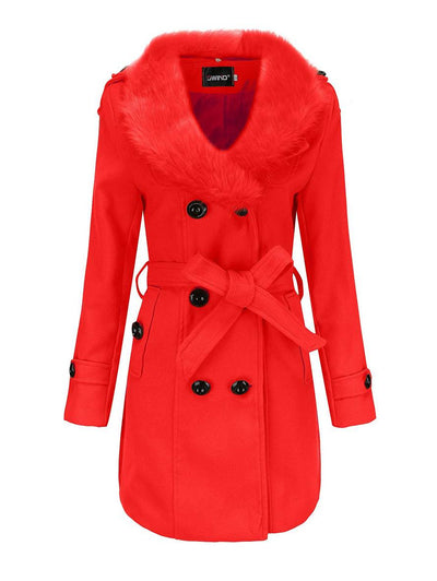 ELISE | Manteau mi-long femme double boutonnage ceinture