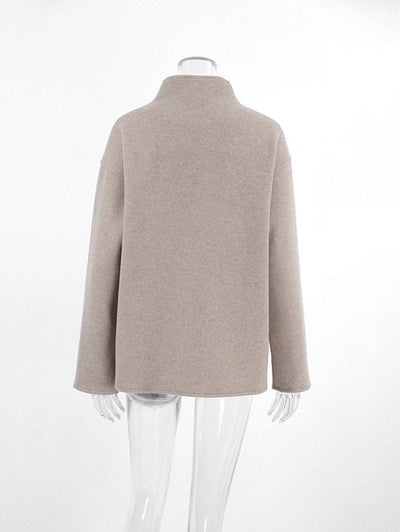 CLARA | Manteau court femme laine double boutonnage col montant