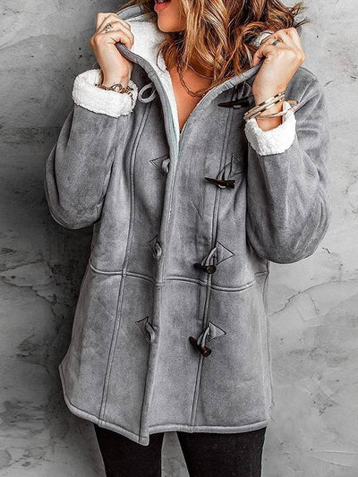 OLIVIA | Parka mi-longue daim & polaire à capuche femme