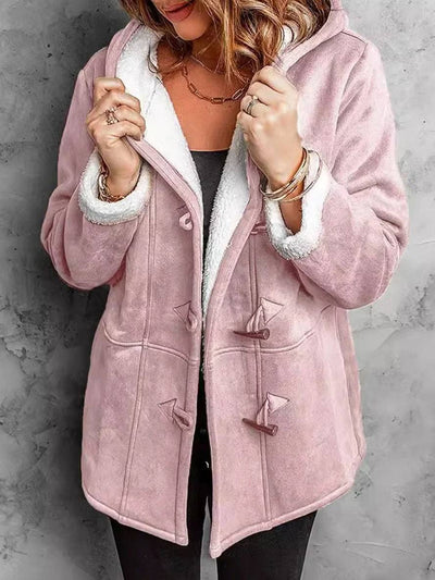 OLIVIA | Parka mi-longue daim & polaire à capuche femme