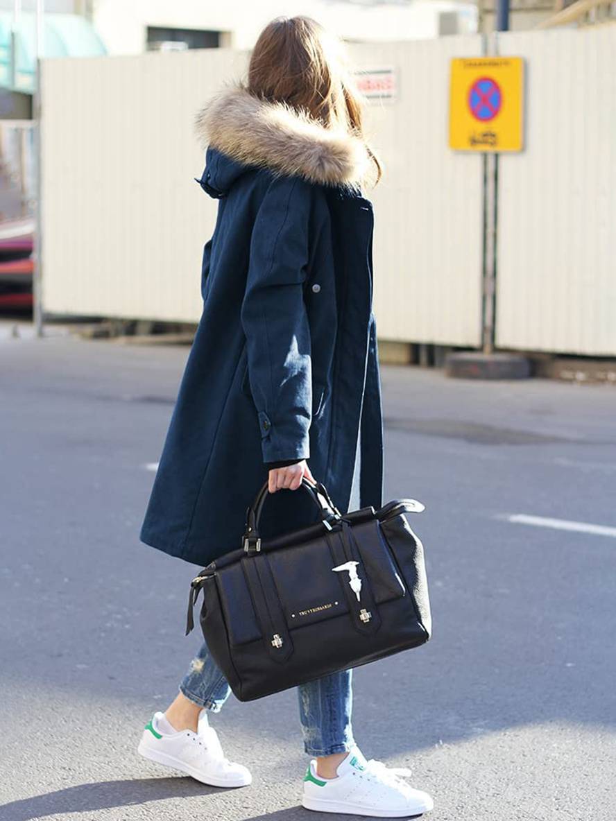 HARLOW | Parka mi-longue femme capuche & fausse fourrure oversize