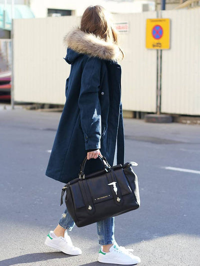 HARLOW | Parka mi-longue femme capuche & fausse fourrure oversize