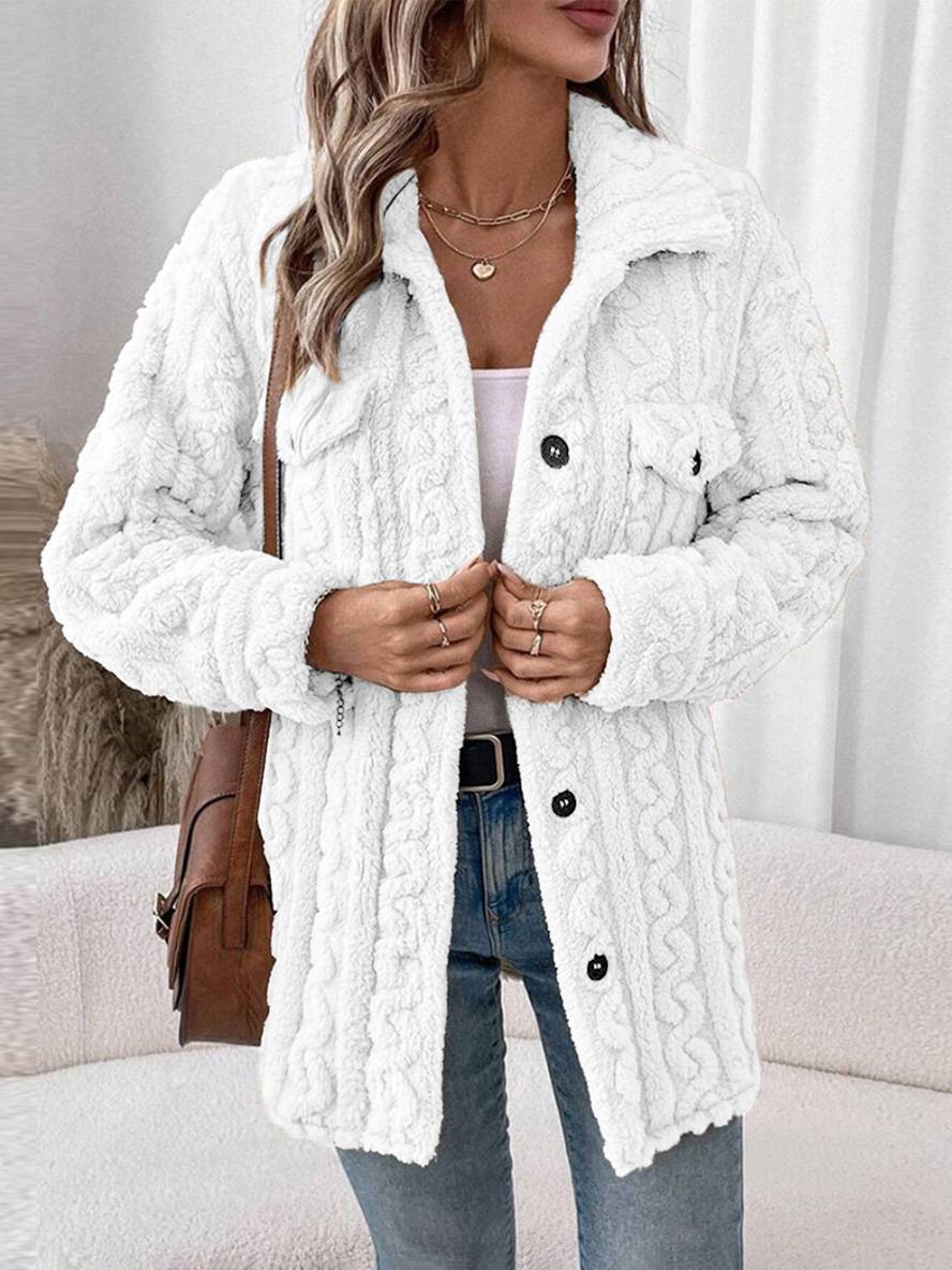 Manteau polaire boutonnage poches col revers