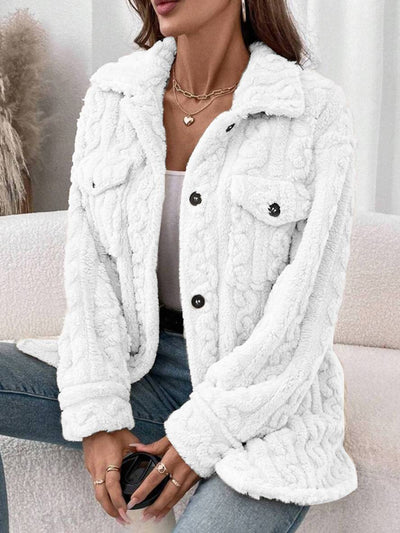 Manteau polaire boutonnage poches col revers