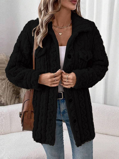 Manteau polaire boutonnage poches col revers