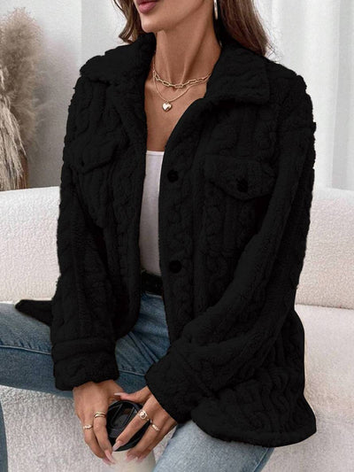 Manteau polaire boutonnage poches col revers