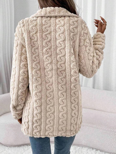 Manteau polaire boutonnage poches col revers