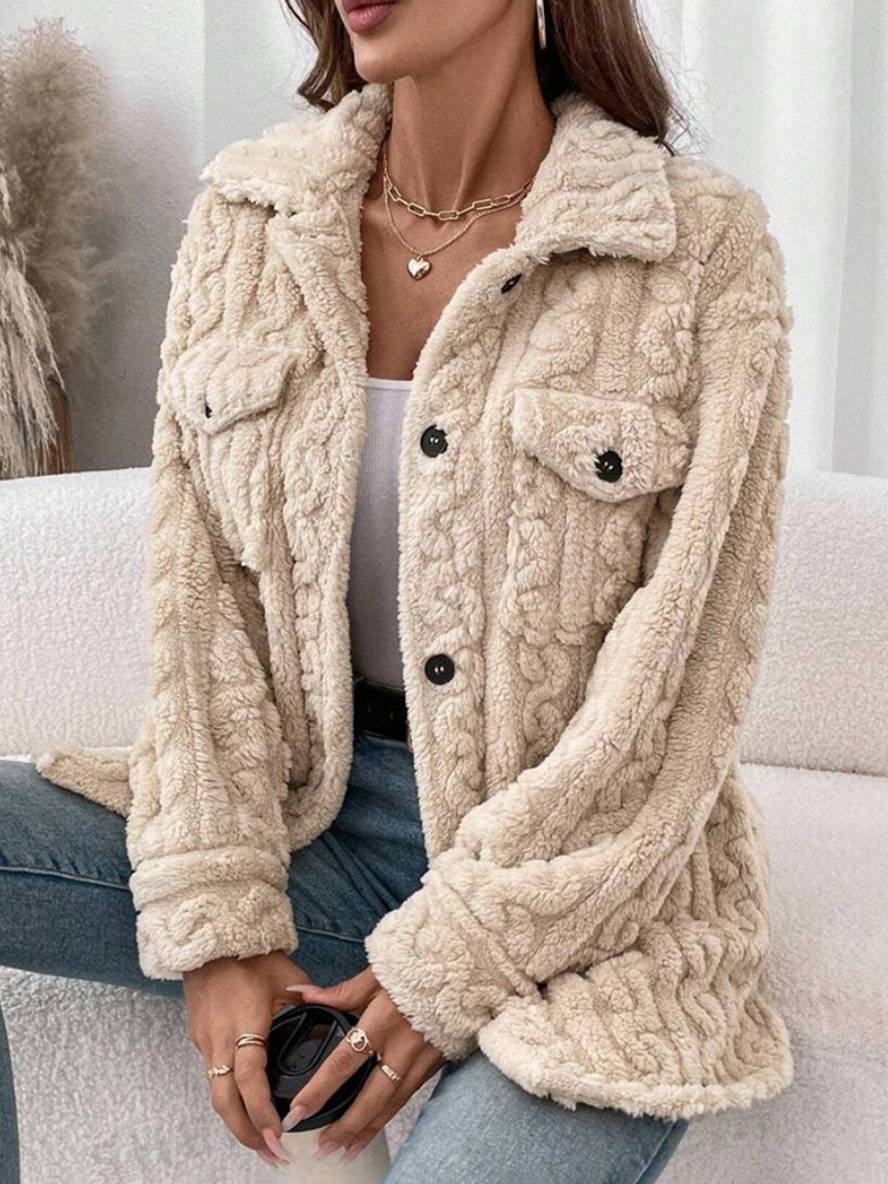 Manteau polaire boutonnage poches col revers