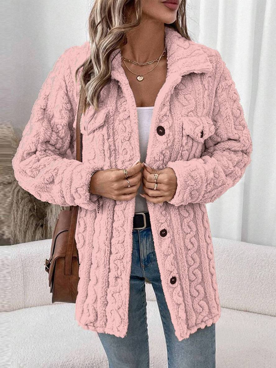 Manteau polaire boutonnage poches col revers