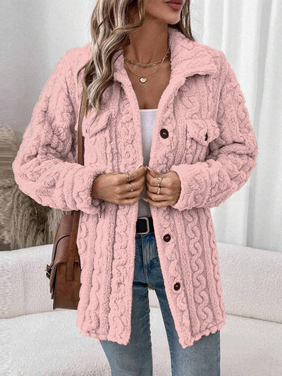 Manteau polaire boutonnage poches col revers