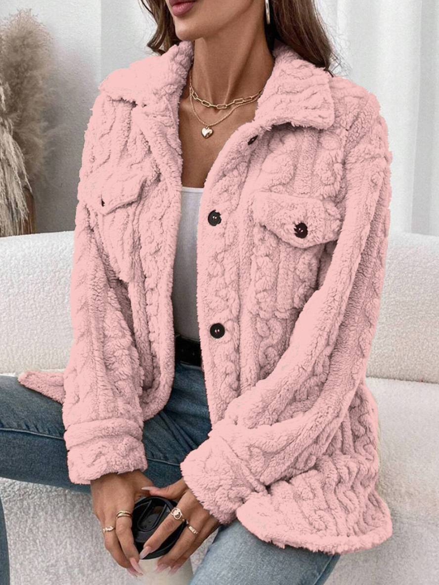 Manteau polaire boutonnage poches col revers